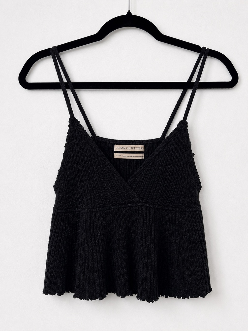 Urban Outfitters Black Ribbed Double Strap Cami